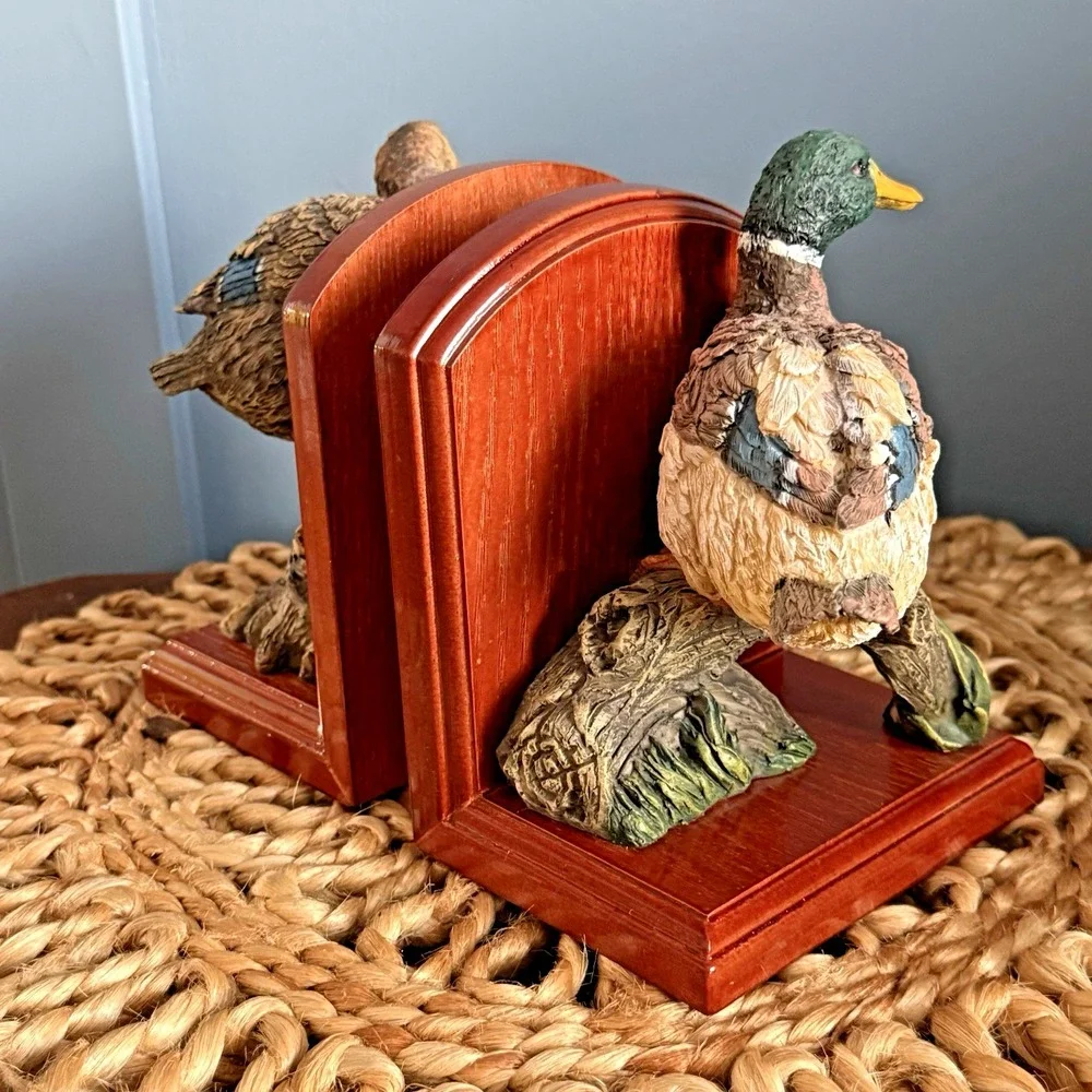 Vintage Duck Bookends‎ – Hunting Lodge • English Manor • Cottagecore Décor